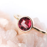 Garnet & 14k Gold Wildflower Ring