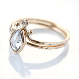 Rose cut sapphire & 14k gold ring