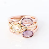 Rose cut sapphire & 14k gold ring