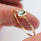 Sapphire & 14k Gold Wildflower Ring