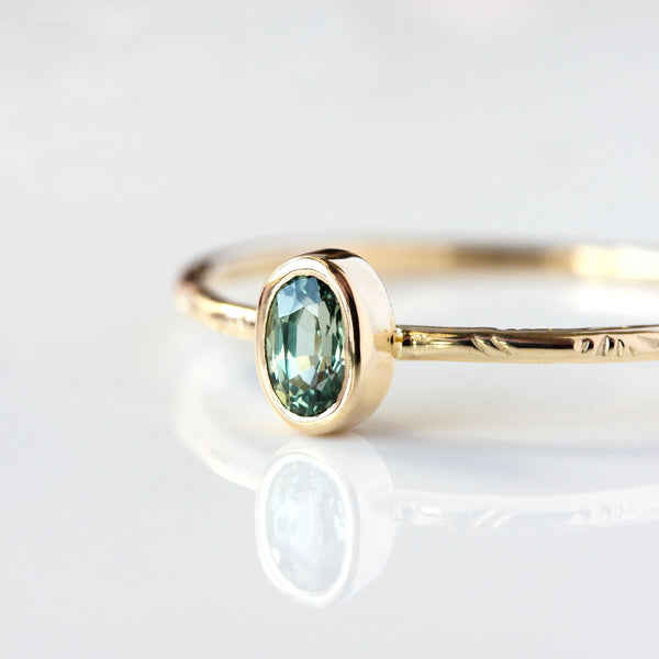 Sapphire & 14k Gold Wildflower Ring