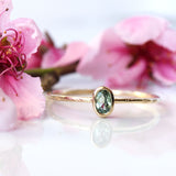 Sapphire & 14k Gold Wildflower Ring