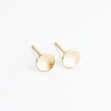 Matte 14k gold pebble stud earrings