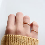 14k gold or sterling silver textured band - The Peony Ring