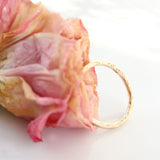 14k gold or sterling silver textured band - The Peony Ring