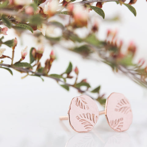 14k gold leaf stud earrings - The Angelica Stud Earrings