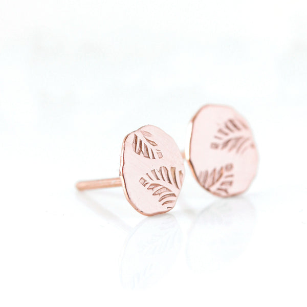 14k gold leaf stud earrings - The Angelica Stud Earrings
