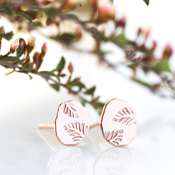 14k gold leaf stud earrings - The Angelica Stud Earrings