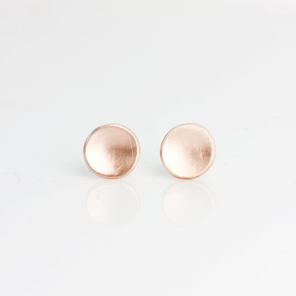 Matte 14k Rose Gold Pebble Stud Earrings