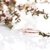 Tiny diamond & 14k rose gold ring - The Jasmine Diamond Ring
