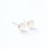 14k white gold pebble stud earrings