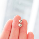 14k white gold pebble stud earrings