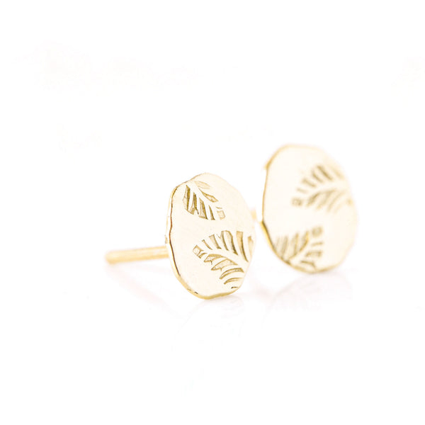 14k gold leaf stud earrings - The Angelica Stud Earrings