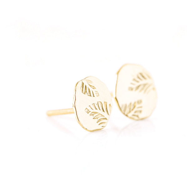 14k gold leaf stud earrings - The Angelica Stud Earrings