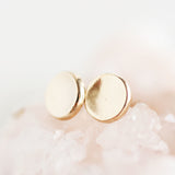 14k gold pebble stud earrings