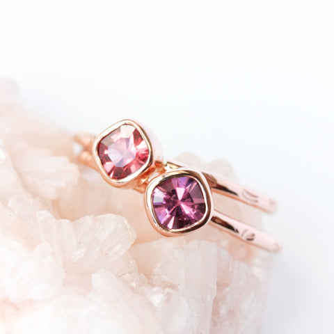 Cushion cut Spinel & 14k gold ring