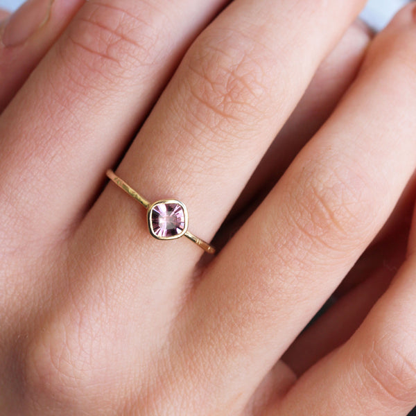 Cushion cut Spinel & 14k gold ring