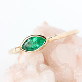 Emerald & 14k Gold Wildflower Ring