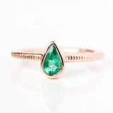 Emerald & 14k Gold Wildflower Ring