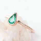 Emerald & 14k Gold Wildflower Ring