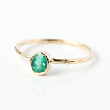 Emerald & 14k Gold Wildflower Ring