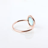 Rose cut labradorite & 14k gold solitaire ring