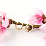 Small 14k gold textured circle or oval earrings - The Dahlia Stud Earrings