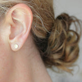 Matte 14k Rose Gold Pebble Stud Earrings