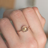 Golden Rutilated Quartz & 14k Rose Gold Ring
