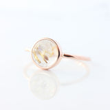 Golden Rutilated Quartz & 14k Rose Gold Ring