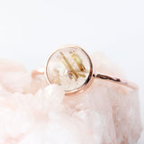 Golden Rutilated Quartz & 14k Rose Gold Ring