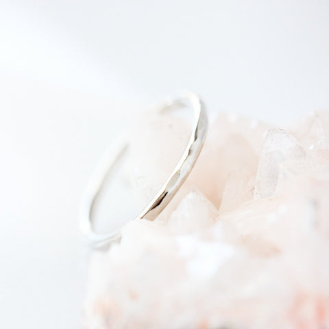 14k gold hammered wedding ring