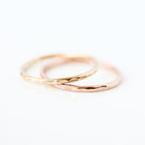14k gold hammered wedding ring