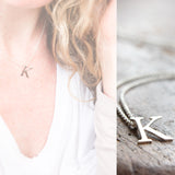 Sterling silver initial necklace