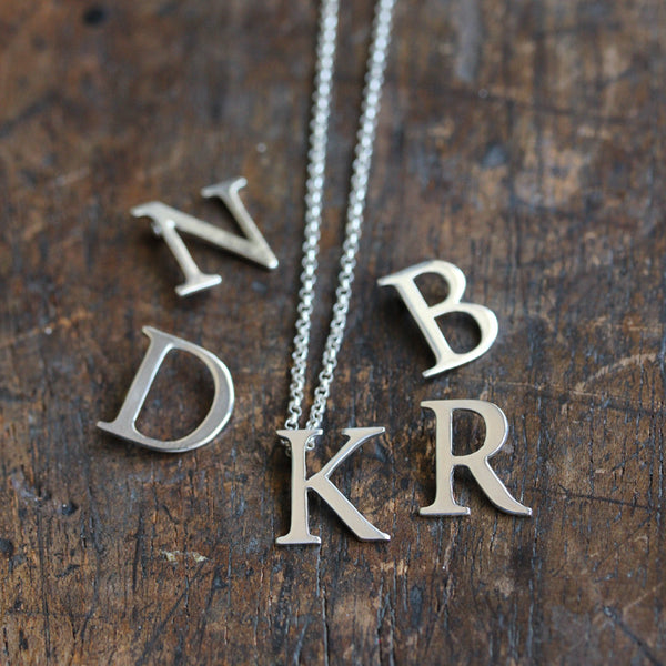 Sterling silver initial necklace
