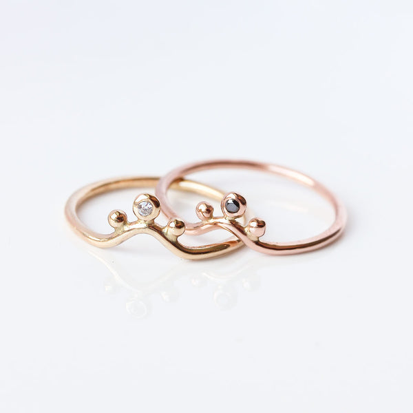 Diamond Crown 14k Gold Ring - The Malika Ring