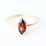 Marquise Garnet & 14k Gold Ring - The Oriane Ring