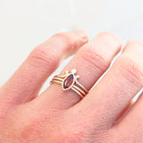 Marquise Garnet & 14k Gold Ring - The Oriane Ring