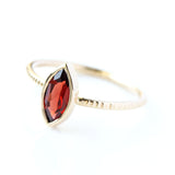 Marquise Garnet & 14k Gold Ring - The Oriane Ring