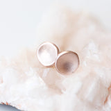 Matte 14k Rose Gold Pebble Stud Earrings