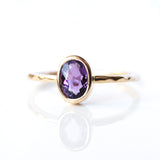Oval cut Amethyst & 14k gold ring - The Violette Ring