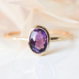 Oval cut Amethyst & 14k gold ring - The Violette Ring