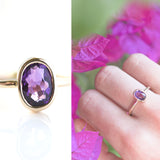 Oval cut Amethyst & 14k gold ring - The Violette Ring
