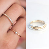 14k gold or sterling silver textured band - The Peony Ring
