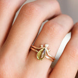 Teardrop Peridot & 14k Gold Ring