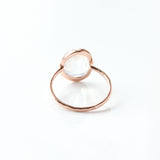 Rose Cut Rainbow Moonstone & 14k Gold Ring