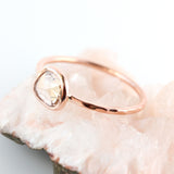 Rose cut sapphire & 14k gold ring