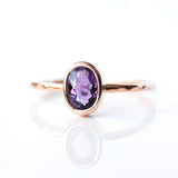 Oval cut Amethyst & 14k gold ring - The Violette Ring