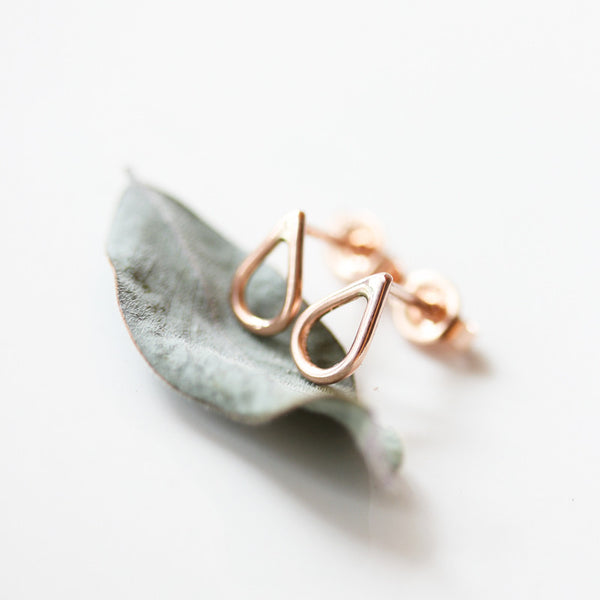 Sterling silver or 14k gold teardrop stud earrings - The Raine Stud Earrings