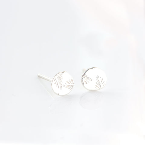 Sterling silver leaf earrings - The Angelica Stud Earrings